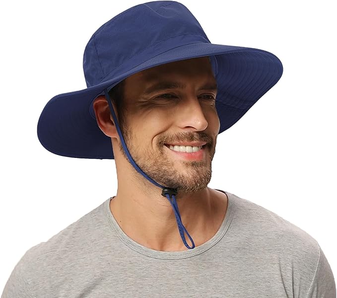Rosoz Sun Hat for Men Women Boonie Bucket Hat Wide Brim Breathable Cooling Fishing Hats Safari Beach Garden UV Protection