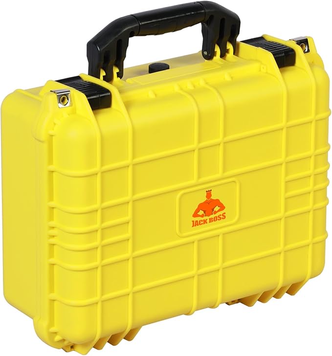 16x 12.8x 6.8 Inch Hard Case, Portable Weather Waterproof Protective Camera Case with Customizable Foam, Fit Use of Drones, Camera, Equipments, Yellow