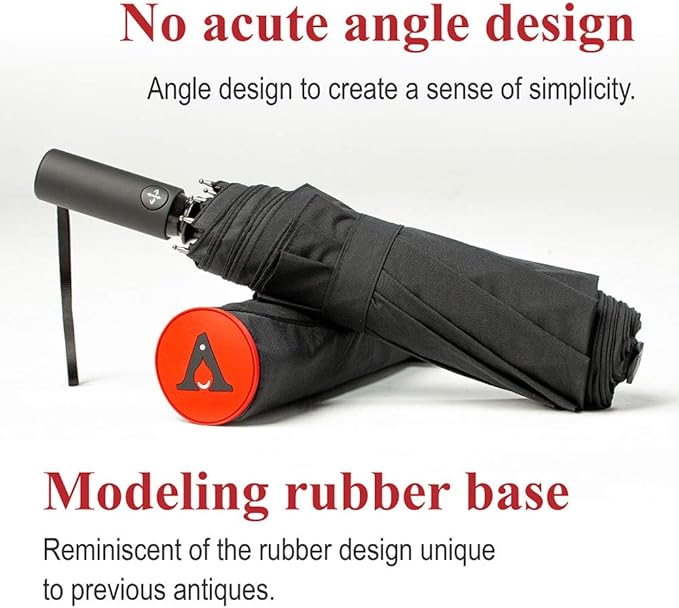 Portobello Large Umbrella For Rain - Big 54 Inch Double Vented Canopy, Folds Into Travel Size, Big Enough To Fit In 2 Adults, Heavy Duty, Sturdy, Windproof W/Auto Open Close