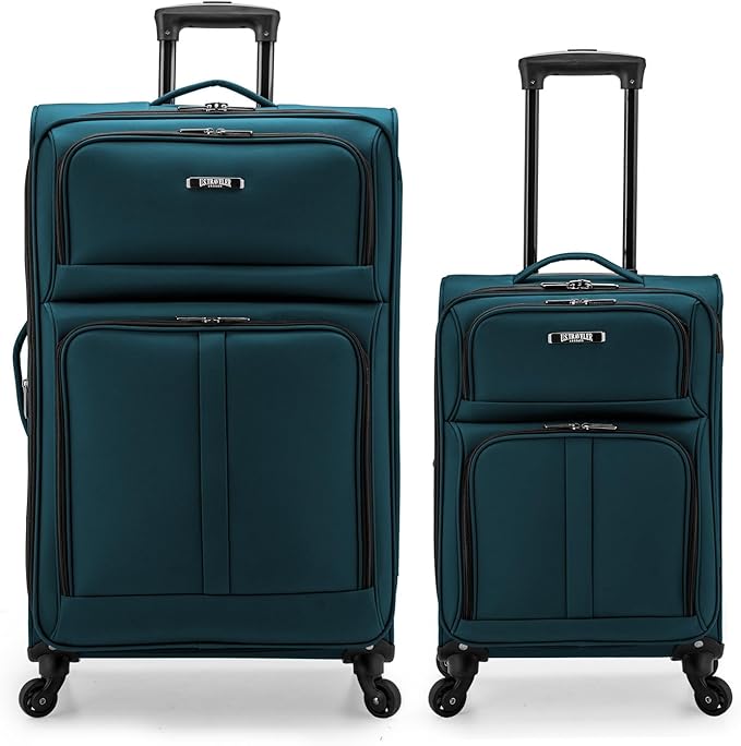 U.S. Traveler Anzio Softside Expandable Spinner Luggage, Teal, 2-Piece Set (22/30)