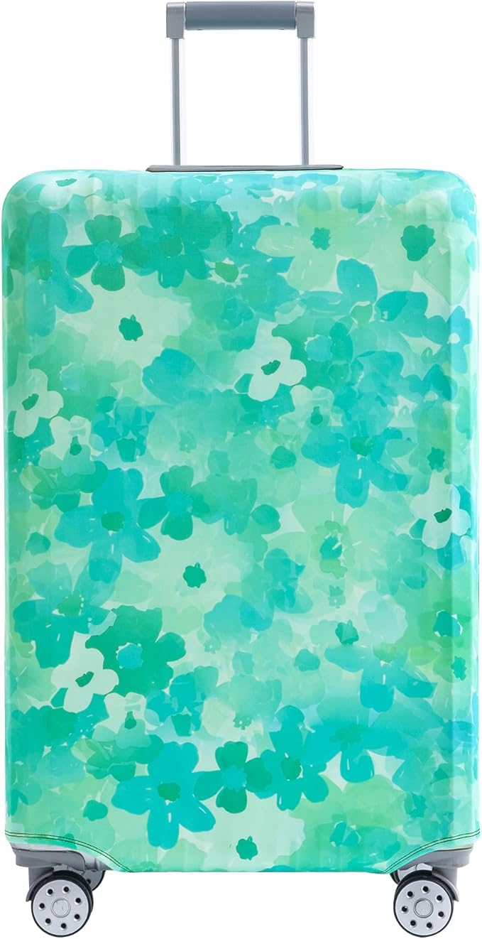 Travelkin Luggage Covers For Suitcase Tsa Approved,Suitcase Cover Protector Fit 18-32 Inch Luggage (Blue Floral, S)
