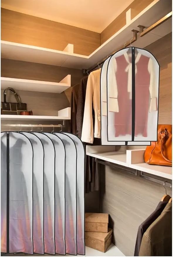 Garment Bags for Hanging Clothes 12 PCS Transparent Dress Bag for Traveling Garment Bag for Dresses Long Clothes Storage Bags with Full Zipper for Long Dress Costumes Gowns Coats 24''x54''
