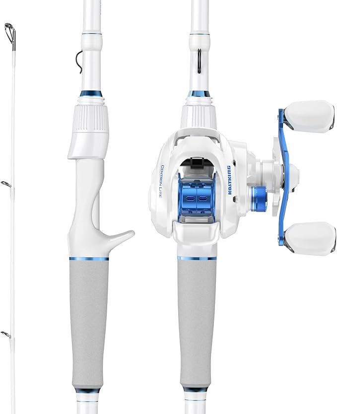 KastKing Centron Lite Fishing Rod and Reel Combo, IM6 Graphite 2Pc Blanks, Stainless Steel Guides with Ceramic Rings, Contoured EVA Handles & Fighting Butt, Split or Full Rear Handle Design, 13 Models