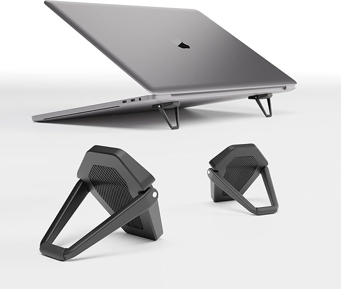 Laptop Stand for Desk, Portable Anti-Slip Keyboard Riser, Zinc Alloy Keyboard Stands, Computer Stand Compatible with MacBook Air/Pro, 10-15.6 Inches Laptops and Keyboards (Black)