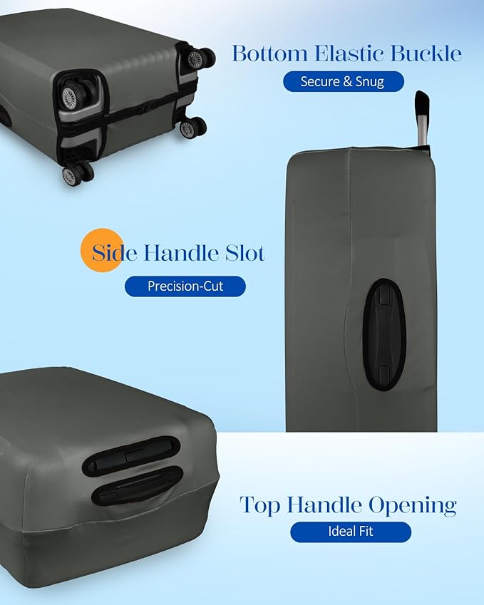 Slohif Luggage Cover for Suitcase Tsa Approved Protector - Luggage Sleeve Suit Case Cover Travel Stretch Large Baggage Case Protective Washable Fit 29-30 Inch Gray