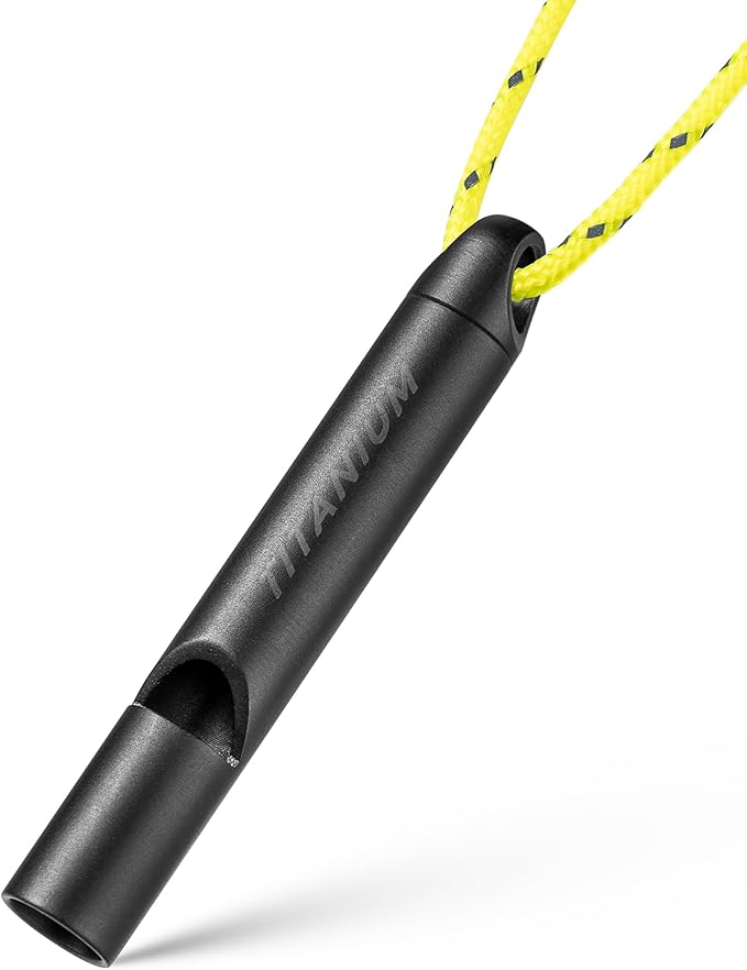 Titanium Emergency Whistle, Survival Safety Whistles for Coaches,Dog Training,Hiking, Life Saving-Loud up to 120db