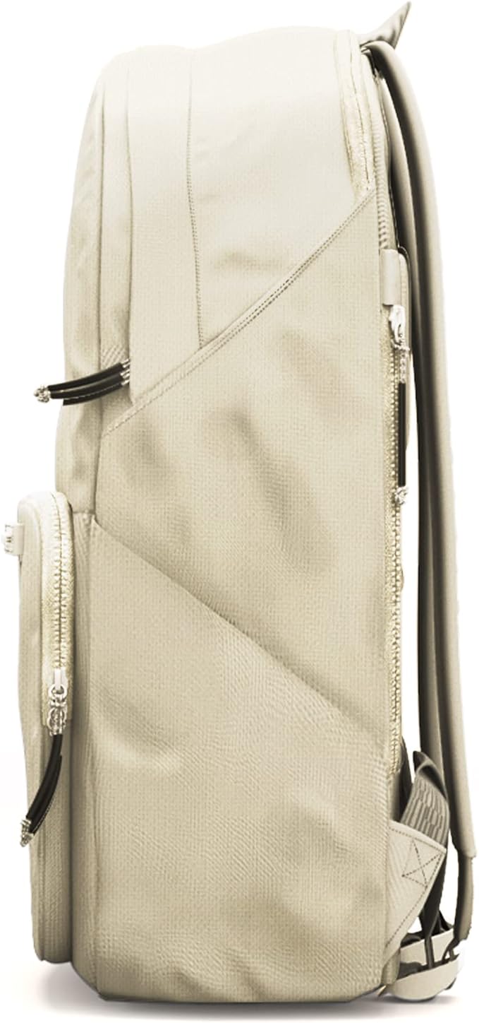 BREVITE The Backpack- Casual daypack backpacks for every function. Compact but spacious 18L aesthetic traveling backpack with laptop compartment. (Tan)