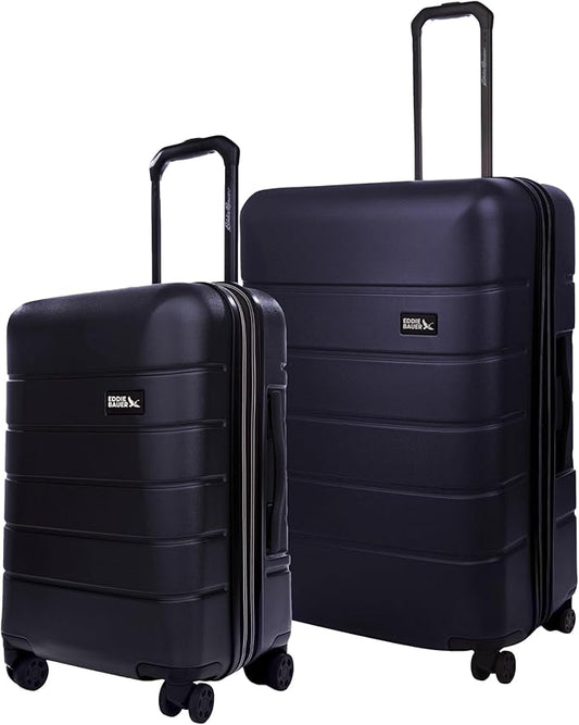 Eddie Bauer Glacier Carry-On 22" and Checked 30" Luggage | Hardside | Spinner Wheels | Expandable | Lightweight | Travel Essentials - Storm Blue