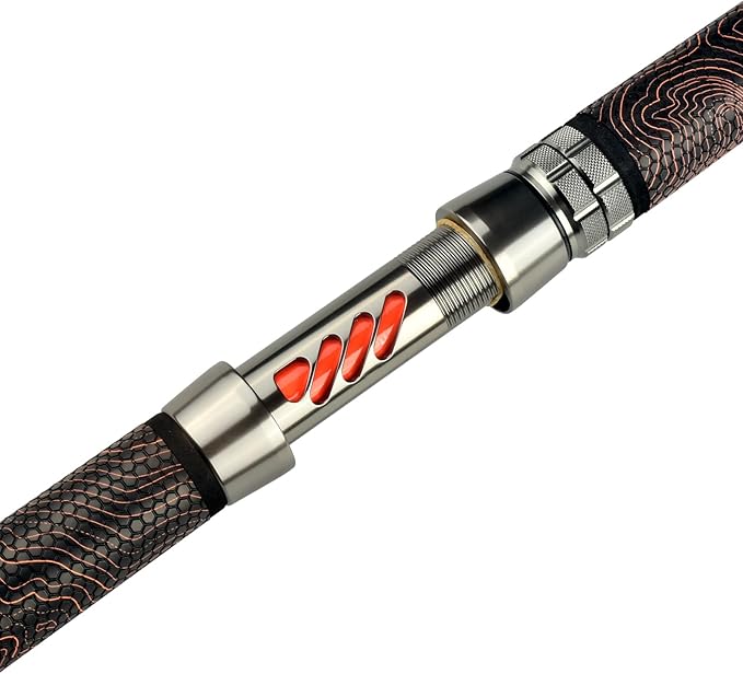 Monster Catfish Fishing Rod - 7' Medium Heavy, 1-Piece Glow in Dark Casting Rod, S-Glass & Carbon Graphite Blend, Durable EVA Foam Super Grip, Catfish Pole for Night Fishing