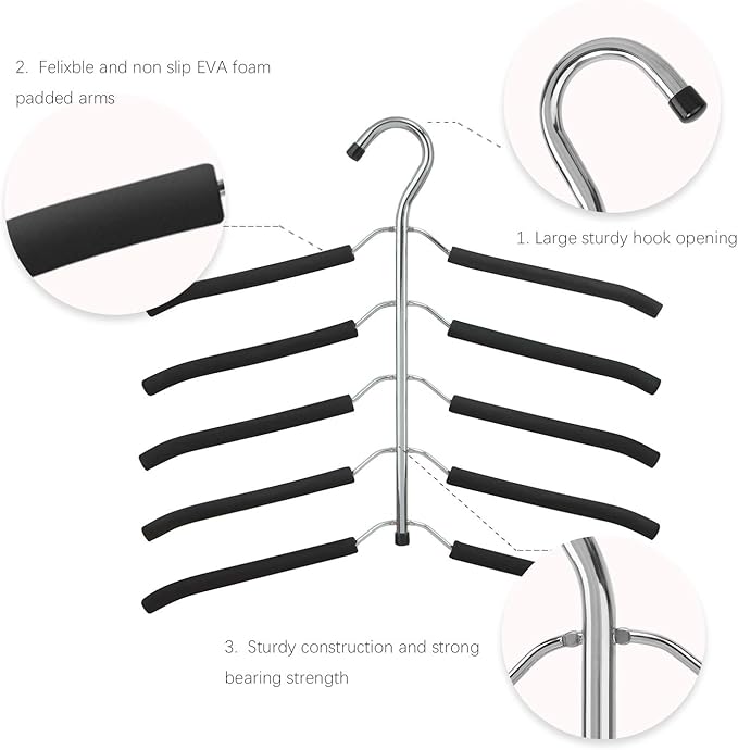 DOIOWN Blouse & Shirt Hangers - Non Slip Space Saving Stainless Steel Closet Organizer (4)