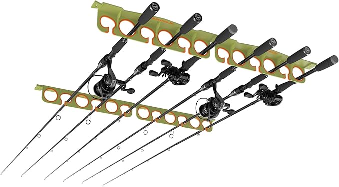 KastKing SafeGuard Fishing Rod Holder for Garage, Wall or Ceiling Mounted Fishing Rod Rack Storage Organizer, Fishing Pole Holder Holds 12 Rods or Combos in Less Than 36 Inches