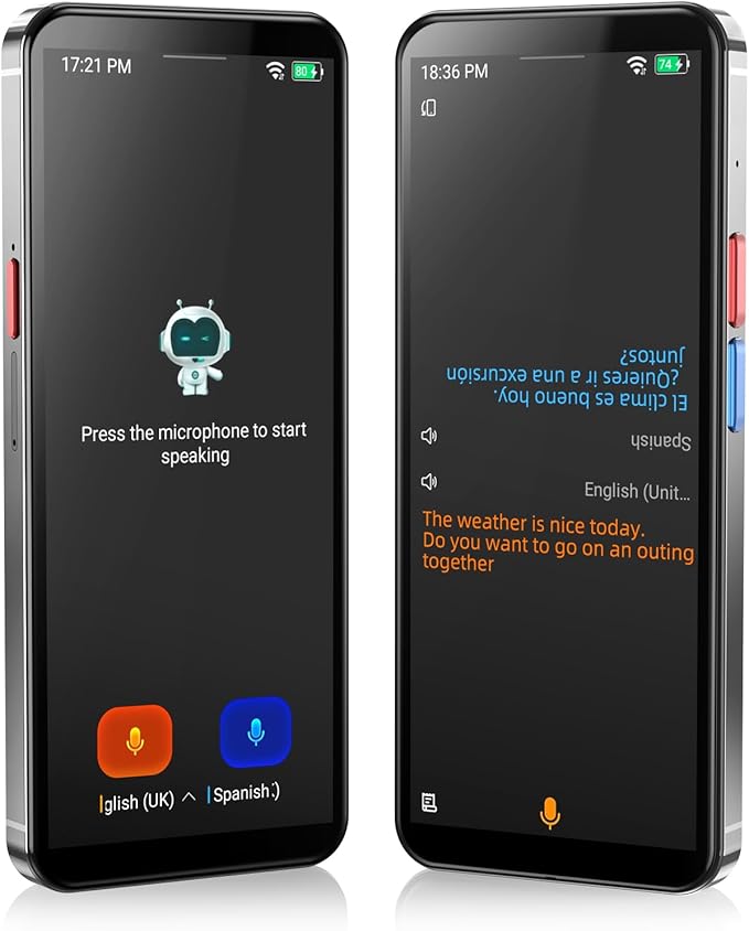 Language Translator Device, 5.5" High-end Upgraded Ai Translator No WiFi Needed, Support 150 Languages, Two Way Real-Time Voice Offline Recording Premium Translator Device for Business Travel
