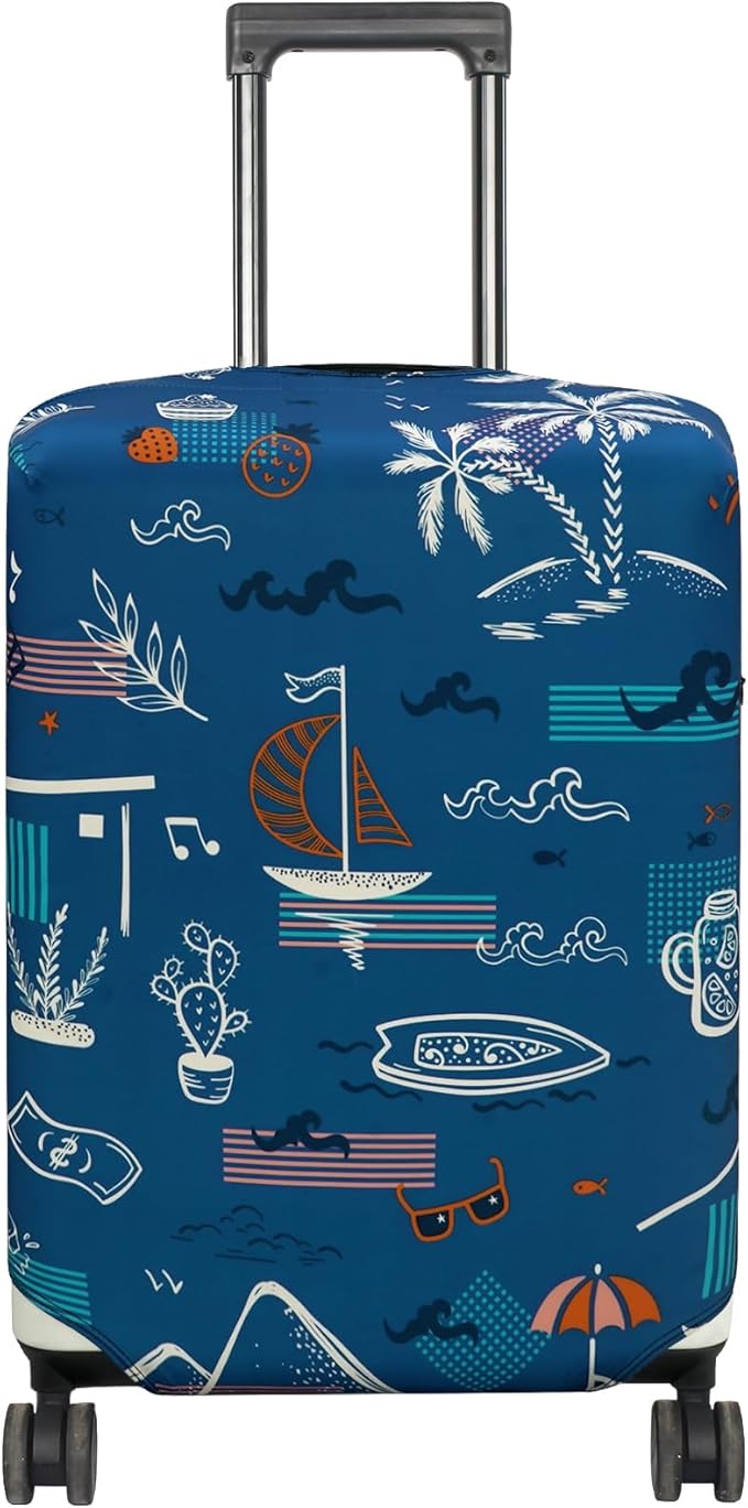 HYPER VENTURE Washable Luggage Cover - Fashion Suitcase Protector Fits 23-26 Inch Luggage (Hawaii Beach, M)