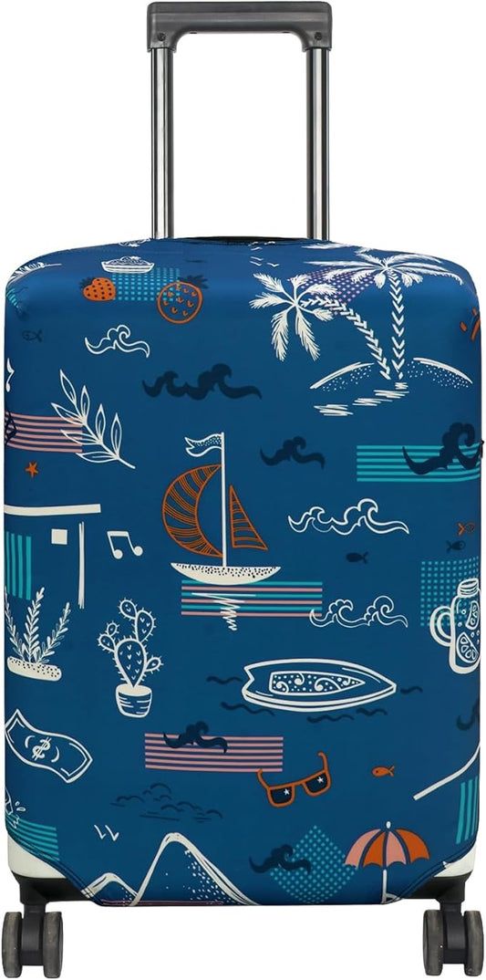 HYPER VENTURE Washable Luggage Cover - Fashion Suitcase Protector Fits 23-26 Inch Luggage (Hawaii Beach, M)