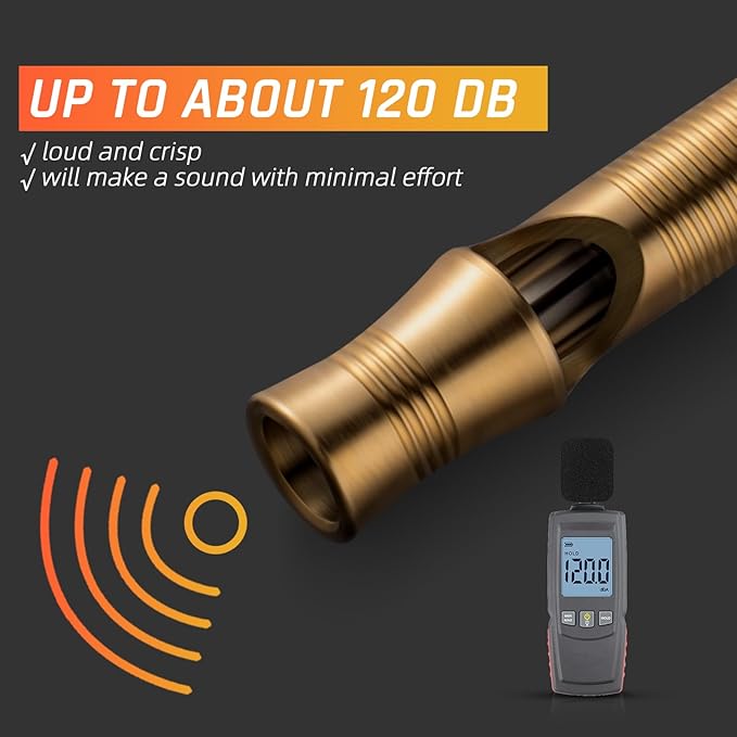 TISUR Titanium Emergency Whistle,EDC Safety Whistles Necklace Loud up to 120db,Survival Whistles for Survival,Hiking,Camping,Pets Training