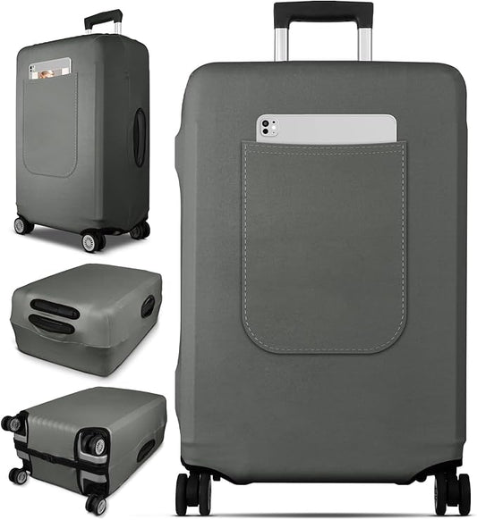 Slohif Luggage Cover for Suitcase Tsa Approved Protector - Luggage Sleeve Suit Case Cover Travel Stretch Large Baggage Case Protective Washable Fit 30-32 Inch Gray