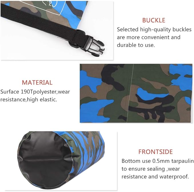 Waterproof Dry Bag 2L/5L/10L/15L/20L/30L, Roll Top Sack Keeps Gear Dry for Kayaking, Rafting, Boating, Swimming, Camping, Hiking, Beach, Fishing with Free Waterproof Phone Case