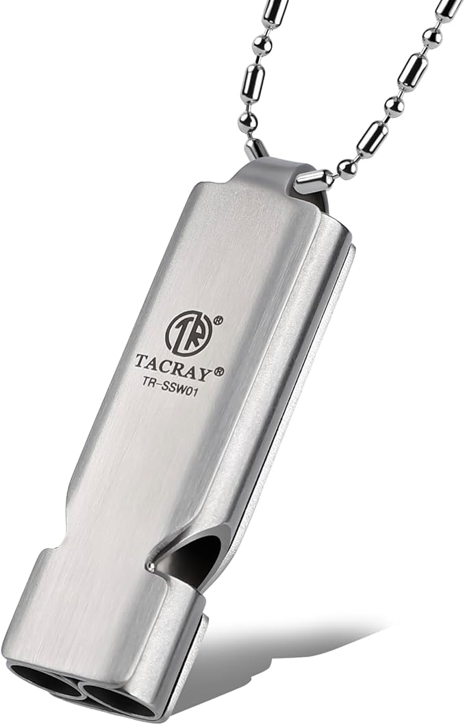 TACRAY Emergency Whistles Lifeguard Safety Whistle with Neck Chain and Keychain for Outdoor Camping Hiking