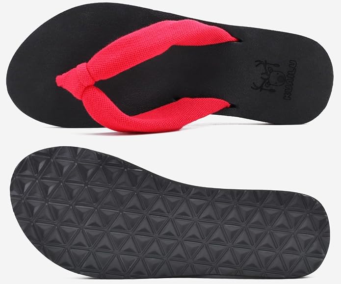 KuaiLu Flip Flops for Women with Arch Support Yoga Mat Comfortable Summer Beach Walking Thong Cushion Sandals Slip On Indoor Outdoor