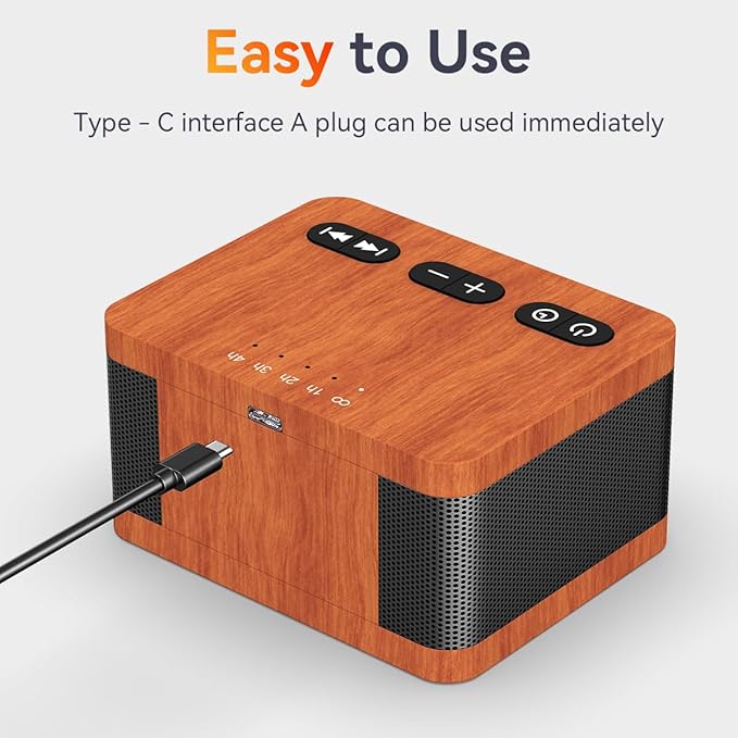 Sound Machine White Noise Machine with 30 Soothing Sounds 36 Levels Volume 5 Timers and Memory Function Effectively Blocks Noise Ideal Sleep Machine for Baby Kids Adults… (Wood Grain)