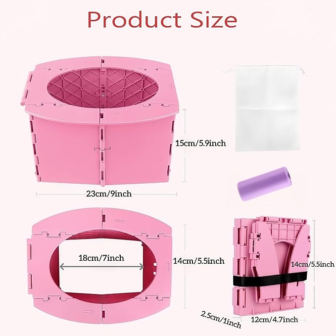 Travel Potty,Portable Potty Seat Foldable Travel Training Toilet Seat,Foldable Toilet for Outdoor Camping (Green)