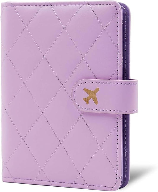 Melsbrinna Premium Leather Passport Holder Covers Case, Waterproof Rfid Blocking Travel Wallet Passport Holder with Pen Holder, Cute Passport Book for Women/Men