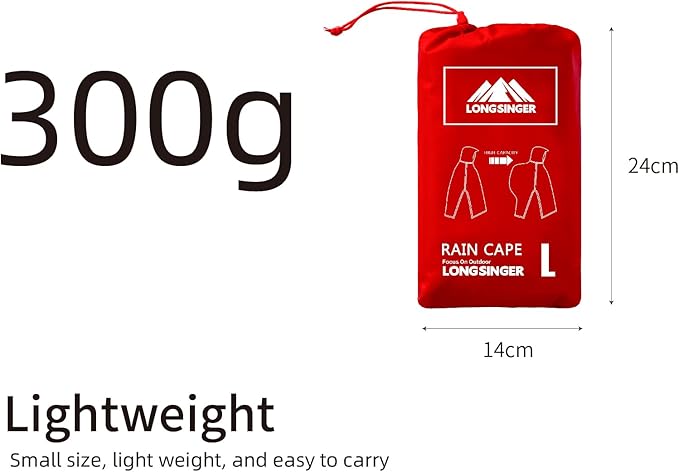 longsinger Hooded Rain Poncho for Adult with Pocket Waterproof Lightweight Unisex Raincoat for Hiking Camping Emergency