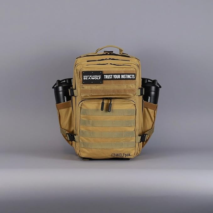 WOLFpak 35L Backpack (Khaki) Medium Gym and Travel Backpack, Military Grade, Multipurpose Utility Bag for Men and Women, Heavy-Duty & Durable