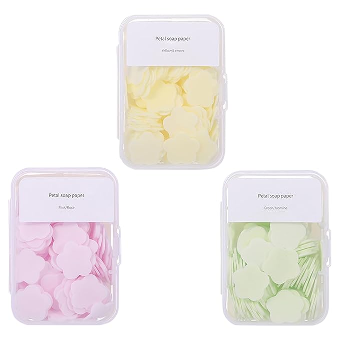 300pcs Portable Hand Washing Soap Sheets, Scented Mini Soap Sheets, Disposable Soluble Soap for Outdoor Travel, Camping, Hiking (Mix)