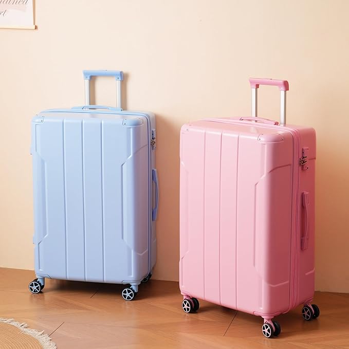 Merax 24 Inch Expandable Checked Luggage, Hardshell ABS Medium Suitcase with Spinner Wheels, TSA Lock, Lightweight Travel Suitcase for Long Trips and Vacations