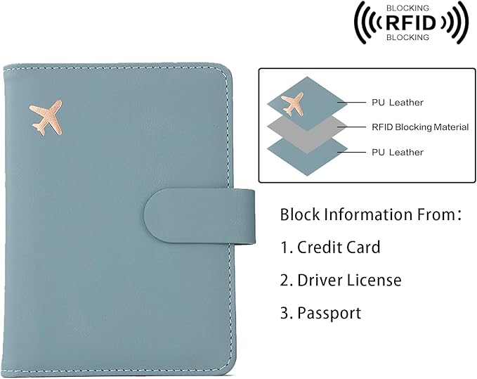 Melsbrinna Rfid Passport Holder for Travel women/Men, Cute Passport Wallet Rfid Blocking Card Slots, Rfid Passport Cover/CaseTravel Wallet, Passport Book Holder (1, Green2)