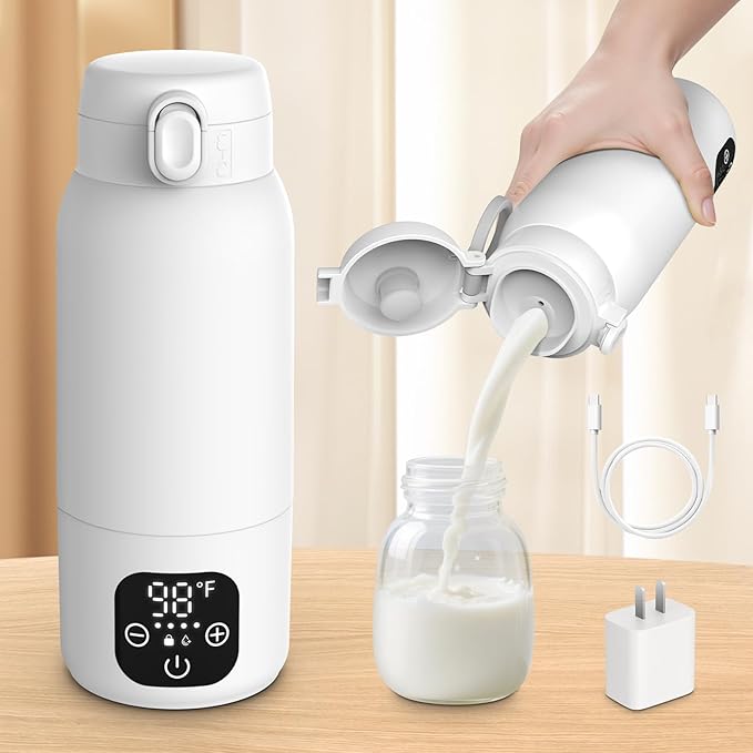 Bottle Warmer, Maypott Portable Fast Heating Bottle Warmer for Breast Milk, Formula, Water, 17.5 Ounce Large Capacity & Long Battery Life for All-Day Feeding, Milk Warmer On The Go, Travel Essentials