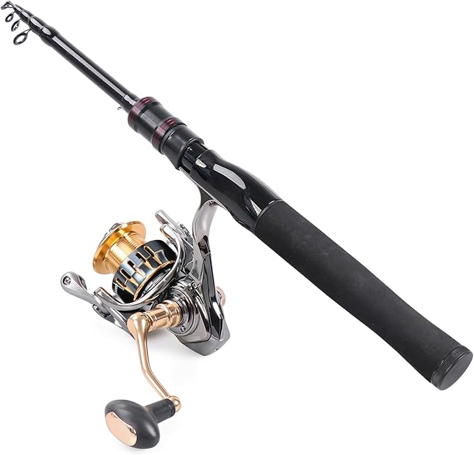 Telescopic Fishing Rod, Collapsible Fishing Rod Portable Spinning Pole for Saltwater and Freshwater, Carbon Fiber Lightweight and Compact Design