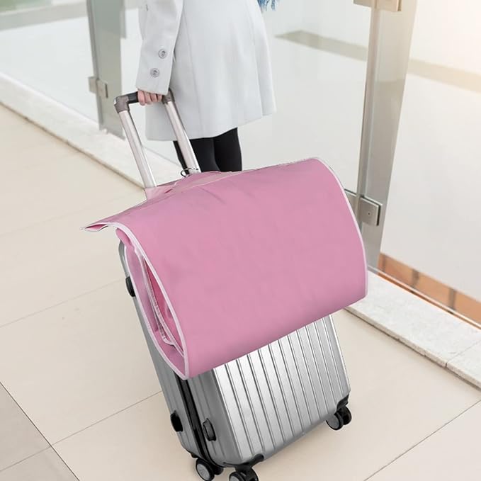 Zilink 43" Garment Bags for Travel for Women Carry on Suit Bags for Travel and Storage Gusseted Hanging Garment Bags with Handles for Coats, Jackets, Shirts,Dresses, Pink