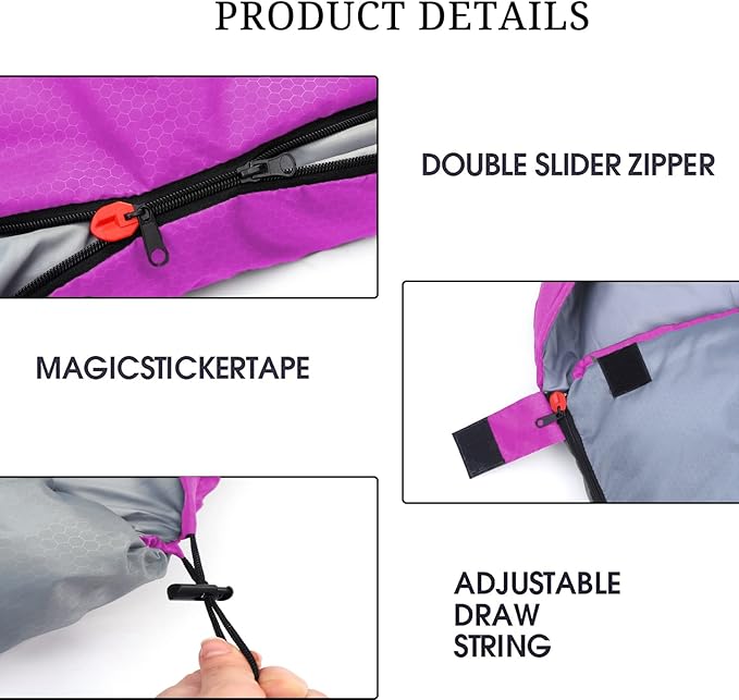 tuphen- Sleeping Bags for Adults Kids Boys Girls Backpacking Hiking Camping Microfiber Liner, Cold Warm Weather 4 Seasons Indoor Outdoor Use, Lightweight & Waterproof