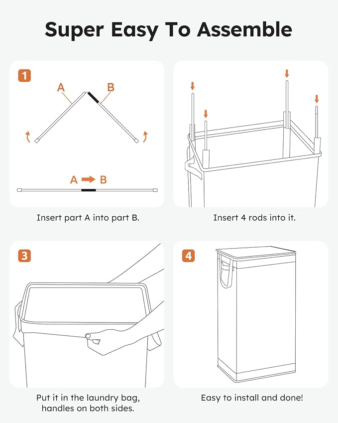SOLEDI Slim Laundry Hamper with Lid, Narrow Laundry Basket with Removable Bags, Dirty Clothes Hamper with handle, Small Hamper perfect for Laundry room, Bathroom, Bedroom, Small spaces. 70L Grey