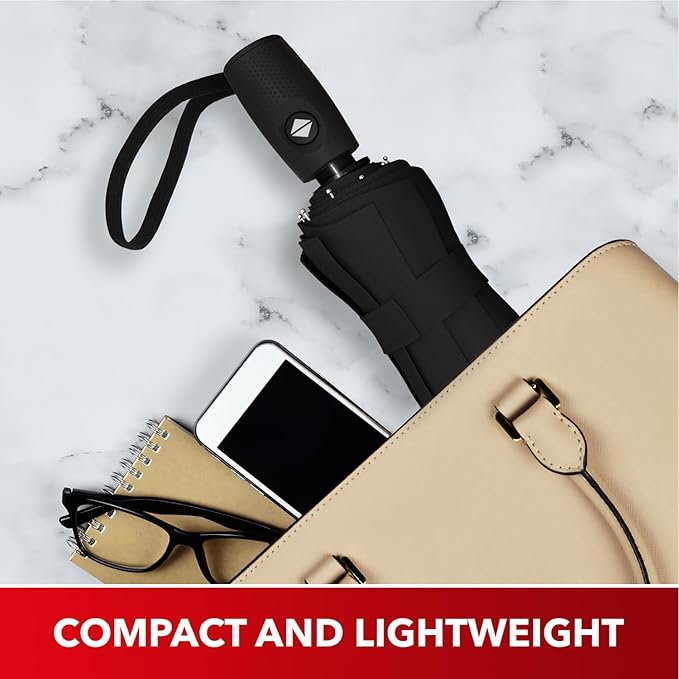 REPEL Windproof Travel Umbrella - Compact & Withstands Winds up to 85MPH , Strongest Premium Auto Folding Umbrella for Rain and Sun - Durable, Light & Portable for Women & Men , Fits Backpack & Cars
