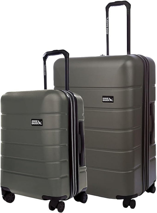 Eddie Bauer Glacier Carry-On 22" and Checked 30" Luggage | Hardside | Spinner Wheels | Expandable | Lightweight | Travel Essentials - Sprig Green