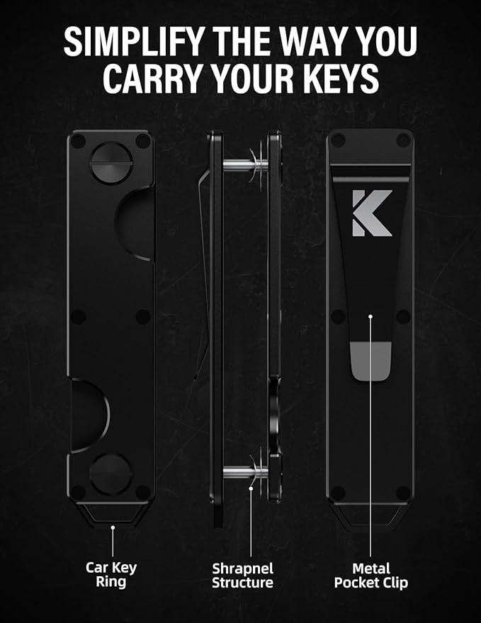 Key Organizer Key Holder Compact Key Case Minimalist Metal Key Chain Key Holder for Keychain Secures 8-10 Keys EDC