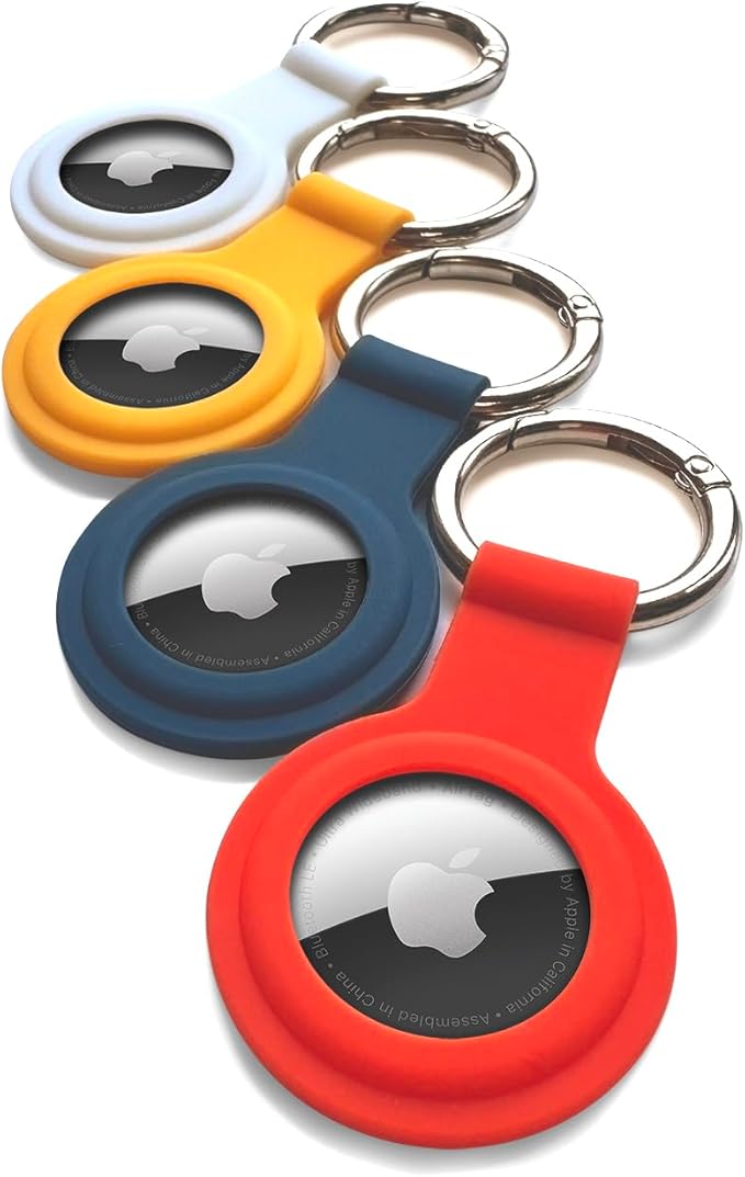 CHARGEWORX Air Tag Holder 4-Pack – Silicone Protective Keychain Holders for Apple Air Tags
