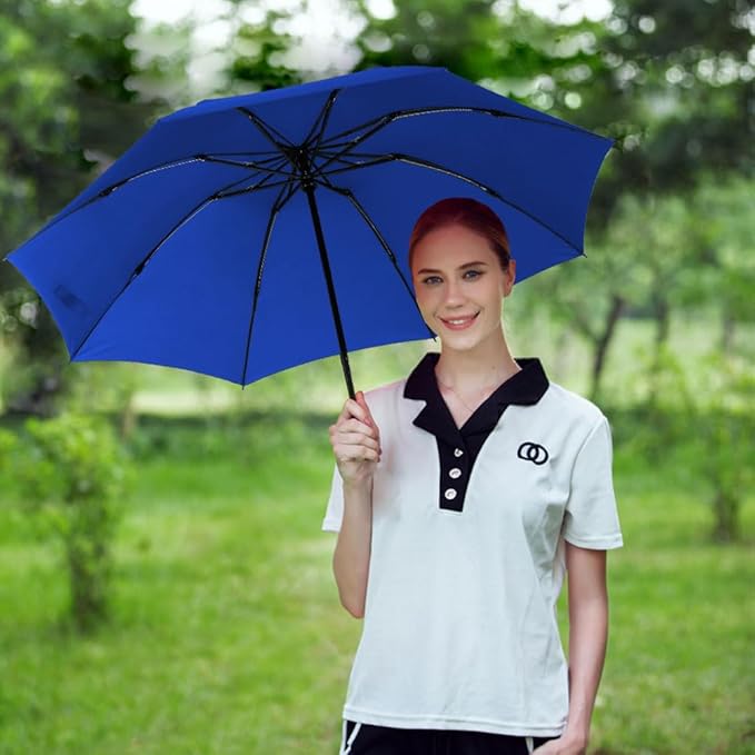 LANBRELLA Compact Reverse Folding Umbrella Auto Windproof Travel Umbrella