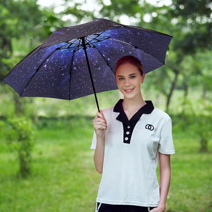 LANBRELLA Compact Reverse Folding Umbrella Auto Windproof Travel Umbrella