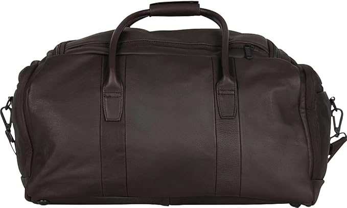 Kenneth Cole REACTION Duff Guy Colombian Leather 20" Single Compartment Top Load Travel Duffel Bag, Cognac
