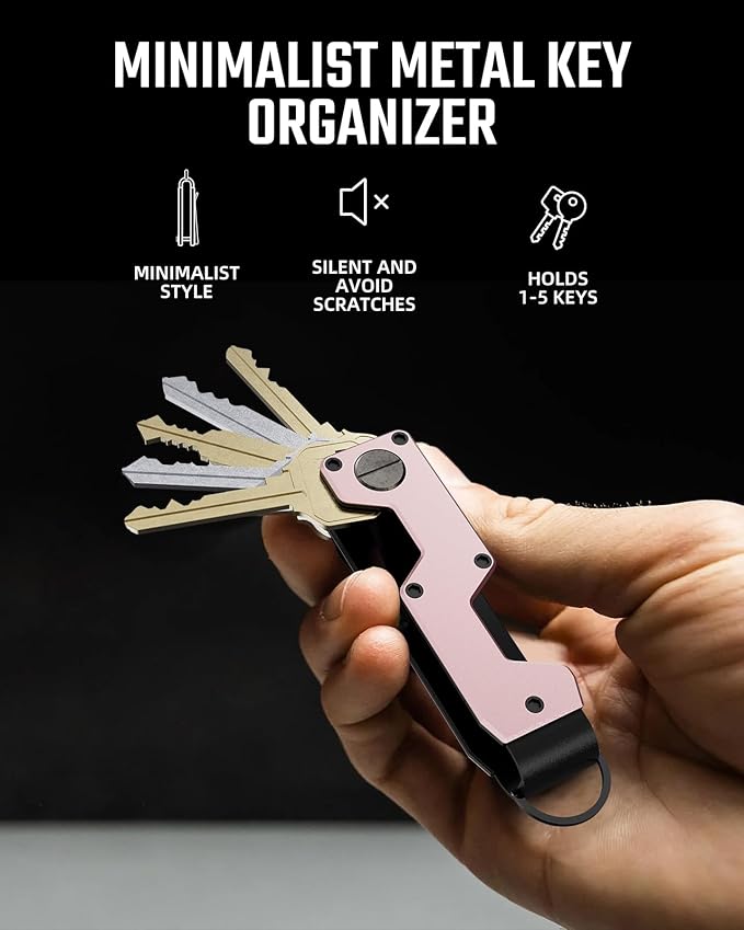 Key Organizer Compact Key Holder Metal Key Chain Minimalist key case key holder for keychain Secures 1-5 Keys