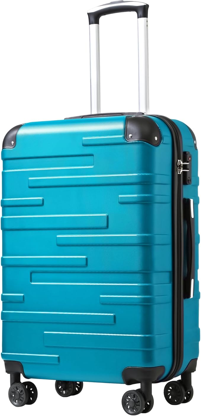 Coolife Luggage Suitcase Carry-on Hardside Travel Luggage TSA Lock Spinner Telescopic Handle