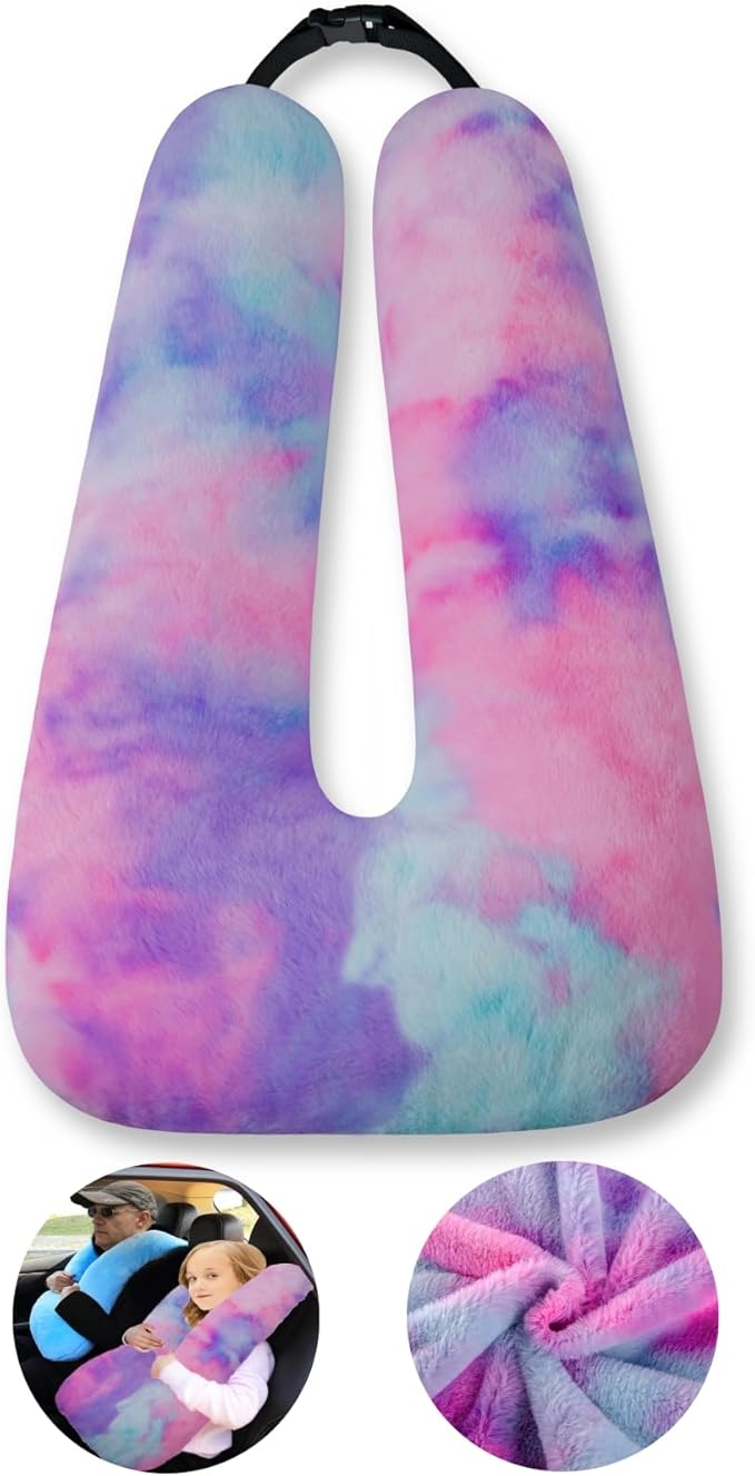 Travel Pillow Car Pillow Kid Car Sleeping The Sleeping Aid for Adults and Kids on Road Trips Kids Travel Pillow Colorful Purple