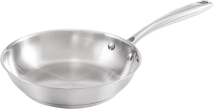 Guy Fieri's Flavortown 8" Stainless Steel Fry Pan - Premium Three-Layer Skillet, Oven-Safe up to 500F