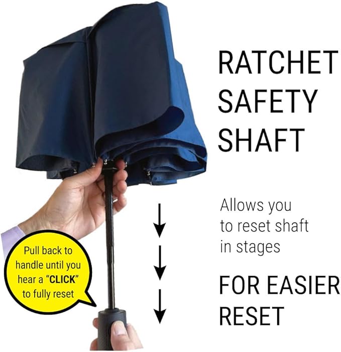 Vented Travel Umbrella | Strong Compact Windproof Umbrella | Top Pick by Wirecutter 2025 | Deep Dome Coverage | Auto Open/Close | Portable Pop Up with Large Coverage | Fits Car & Backpack