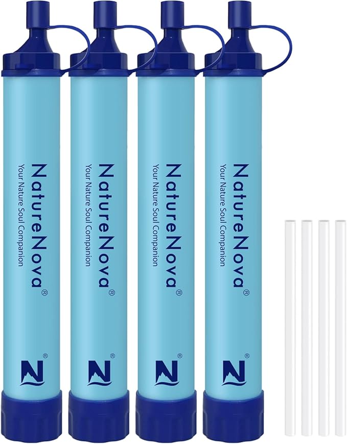Personal Water Filter Straw Outdoor Portable Filtration Emergency Survival Gear Water Solutions Tactical Gear for Hiking Camping Accessories Travel Hunting Fishing Outing Backpacking
