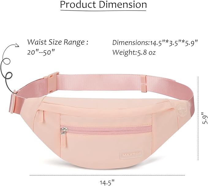 MAXTOP Large Crossbody Fanny Pack with 4-Zipper Pockets,Gifts for Enjoy Sports Festival Workout Traveling Running Casual Hands-Free Wallets Waist Pack Phone Bag Carrying All Phones